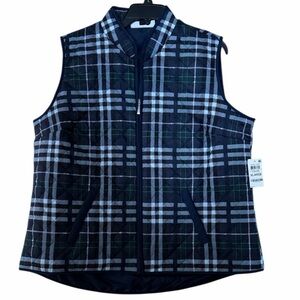 Karen Scott Plaid Vest XL